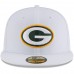 Men's Green Bay Packers New Era White Omaha 59FIFTY Fitted Hat 3155939